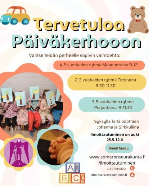 Ilmoittaudu mukaan päiväkerhoon